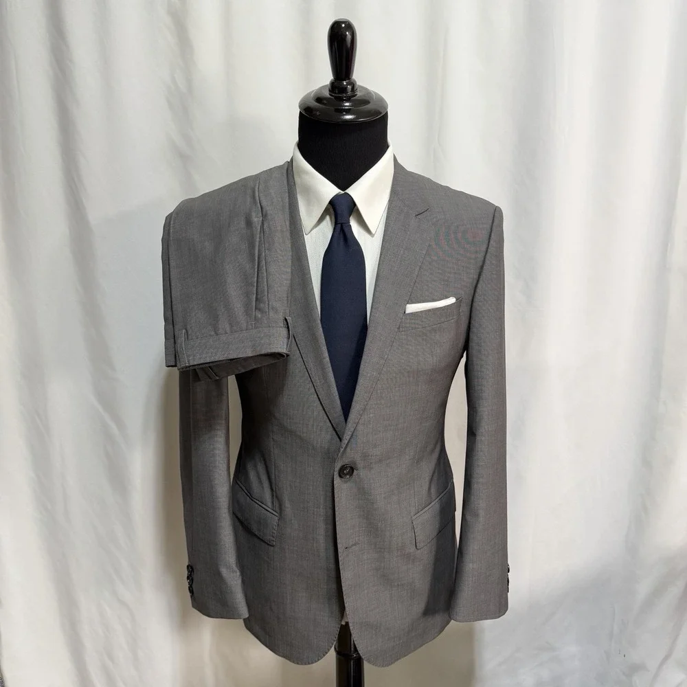 Hugo Boss Huge2/Genius1 Suit Men's 40S Pants 31x28 Wool Cotton Blend Career Work